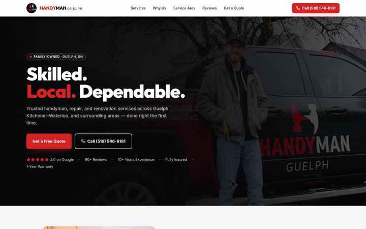 Screenshot of handymanguelph.com