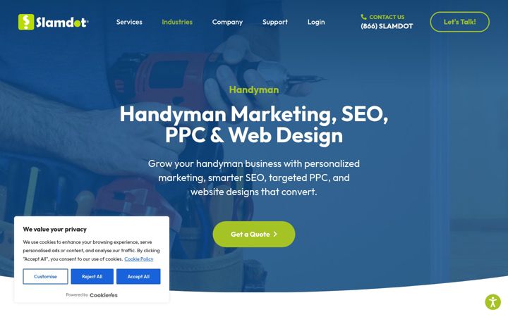 Screenshot of handymanmarketing.com