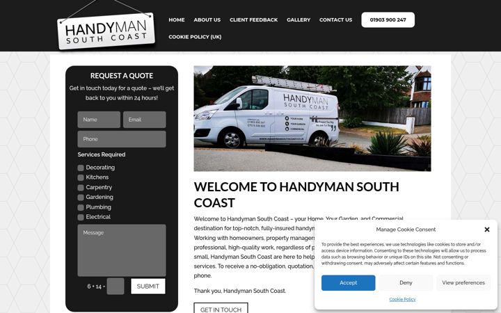 Screenshot of handymansouthcoast.co.uk