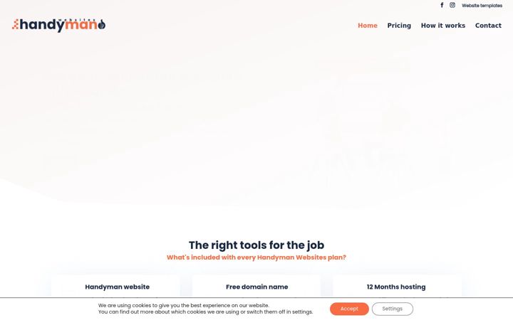 Screenshot of handymanwebsites.co.uk