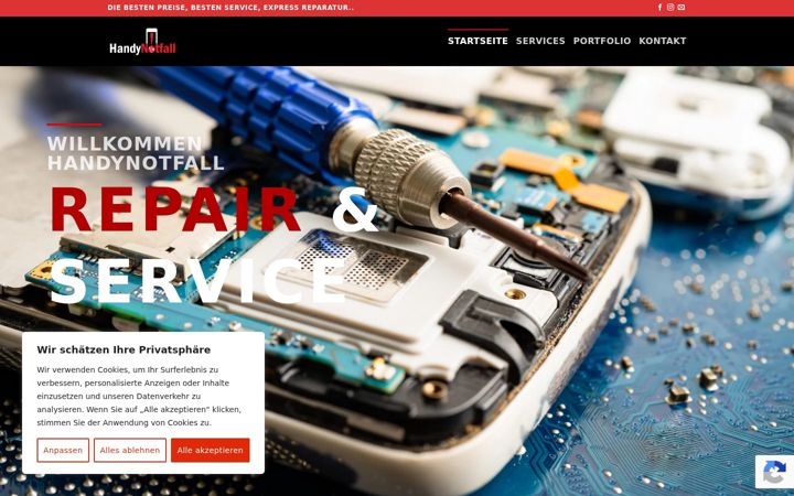 Screenshot of handynotfall.com