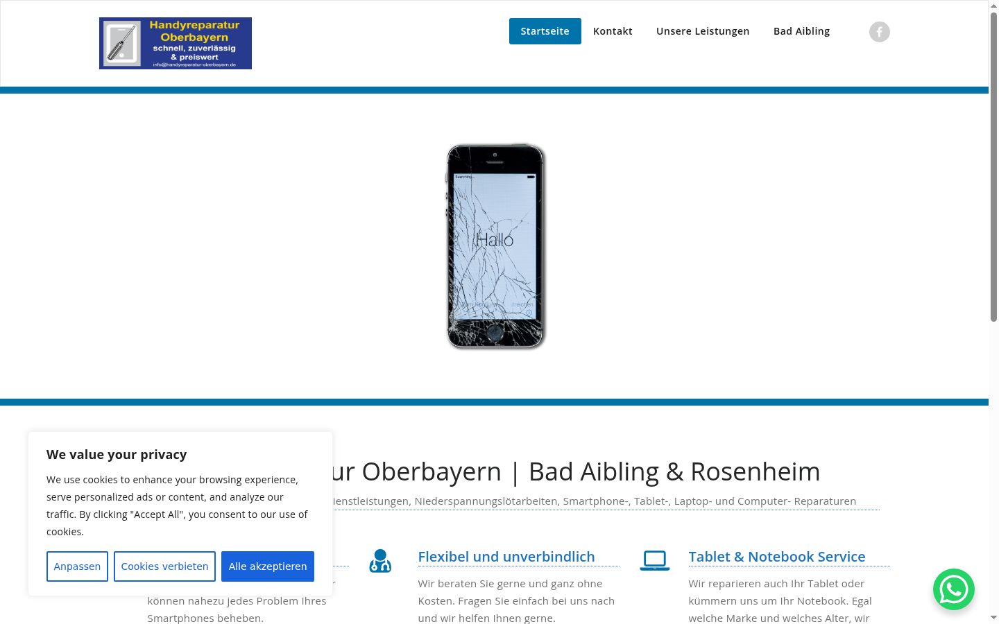 Screenshot van de toestemmingsbanner zoals getoond vóór enige interactie