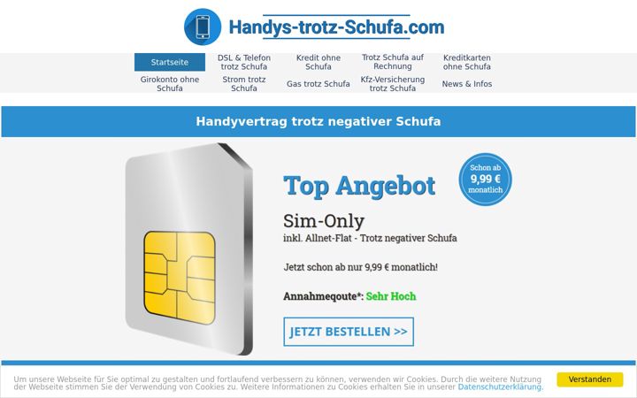 Screenshot of handys-trotz-schufa.com