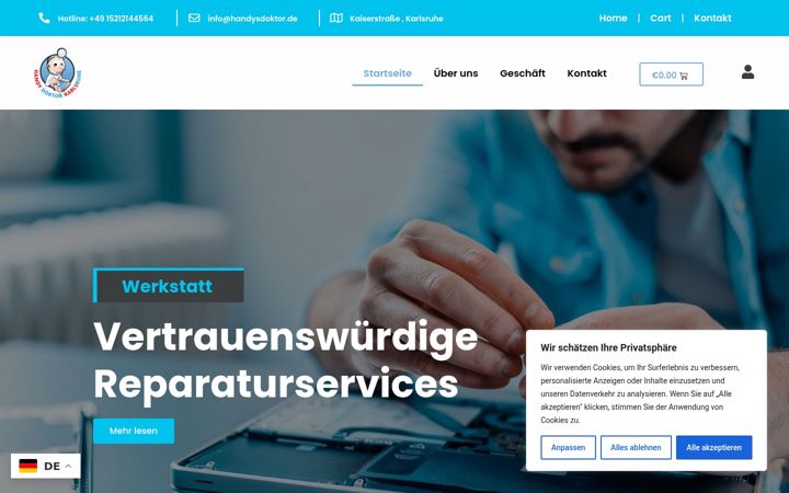 Screenshot di handysdoktor.de