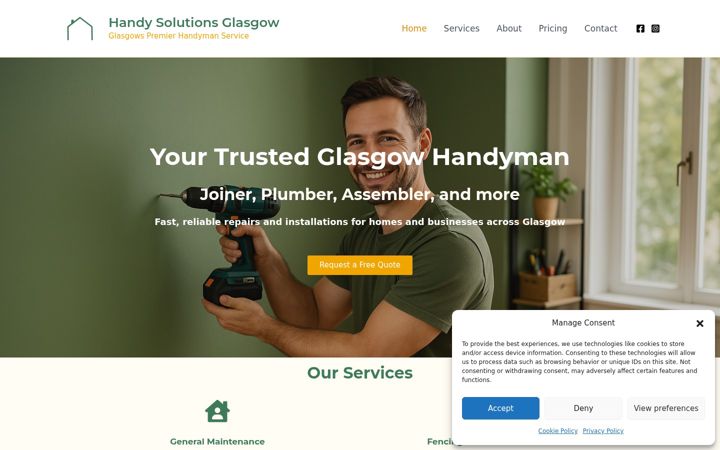Screenshot of handysolutions.co.uk