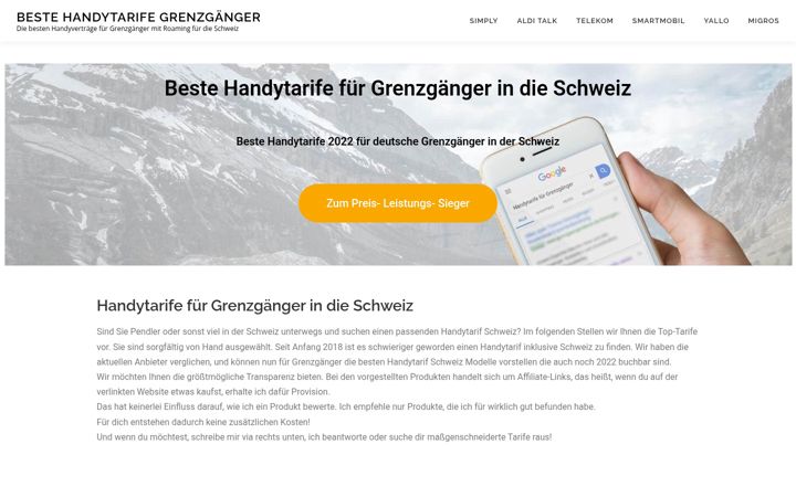 Screenshot of handytarife-grenzgaenger.de