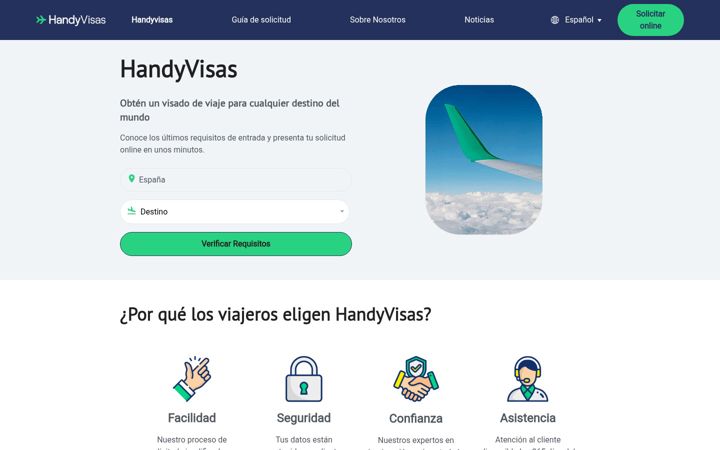 Screenshot of handyvisas.es