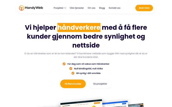 Screenshot of handyweb.no