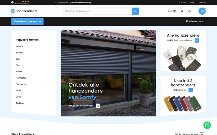 Screenshot of handzender.nl