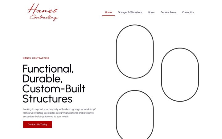 Screenshot of hanescontracting.com