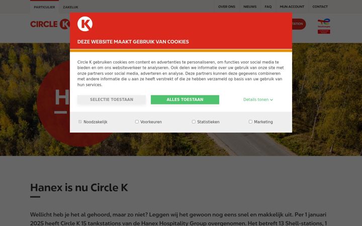Screenshot of hanex.nl