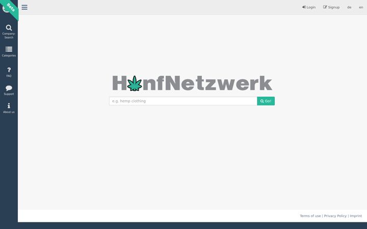 Screenshot of hanfnetzwerk.de