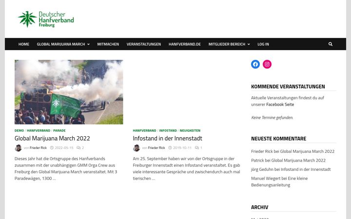 Screenshot ta' hanfverband-freiburg.de