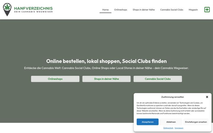 Screenshot ta' hanfverzeichnis.de