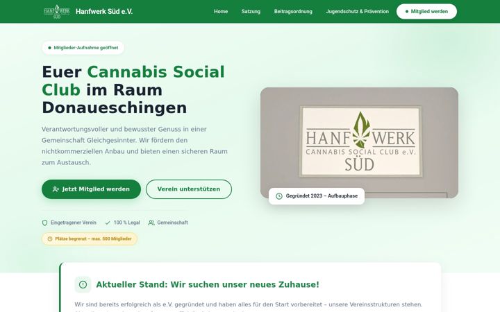 Screenshot of hanfwerk-sued.de