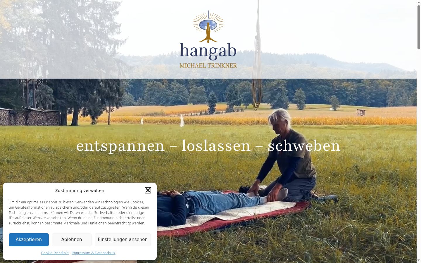 Screenshot des Einwilligungsbanners vor jeglicher Interaktion