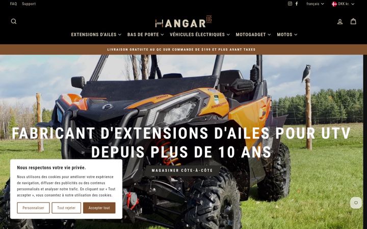 Screenshot of hangar116.com