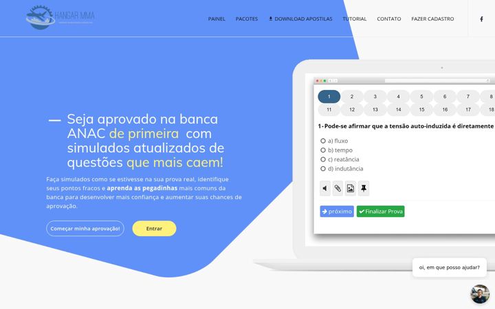 Screenshot of hangarmma.com.br