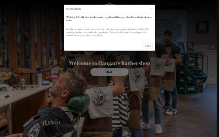 Screenshot of hangausbarbershop.de