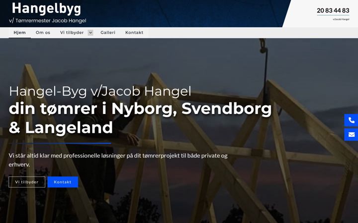 Screenshot of hangelbyg.dk