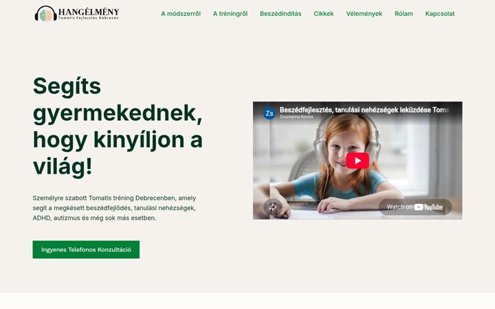 Screenshot of hangelmeny.hu