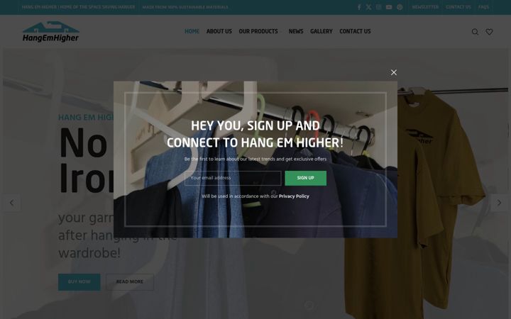 Screenshot of hangemhigher.com