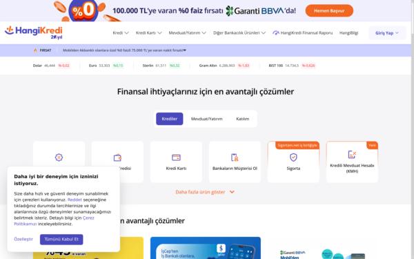 Screenshot of hangikredi.com
