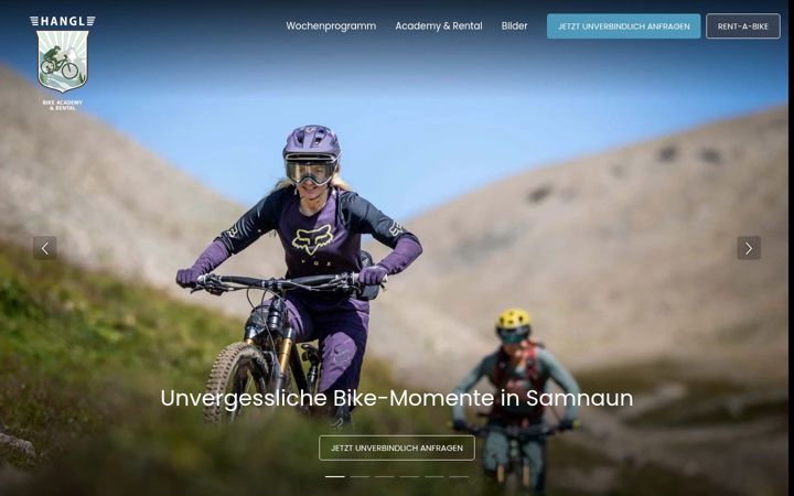 Screenshot of hangl-bikeacademy.ch