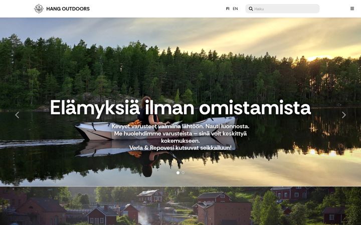 Screenshot of hangoutdoors.fi