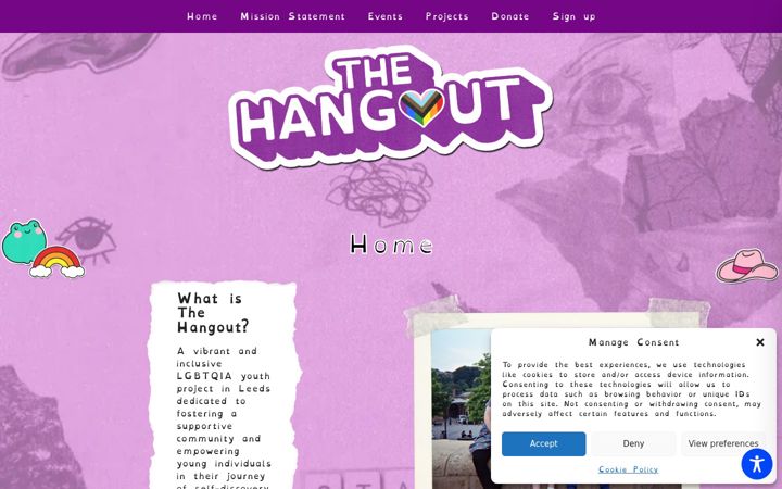 Screenshot of hangoutyouth.uk