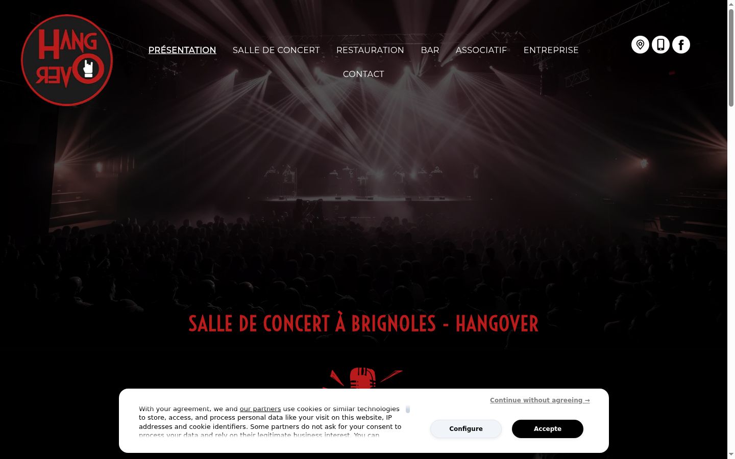 Screenshot of the consent banner shown before any interaction