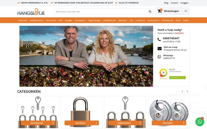 Ekraanipilt saidist hangslotje.nl