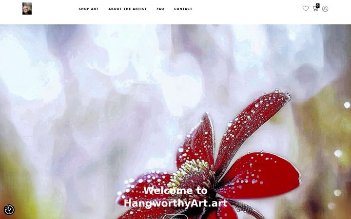 Screenshot of hangworthyart.art