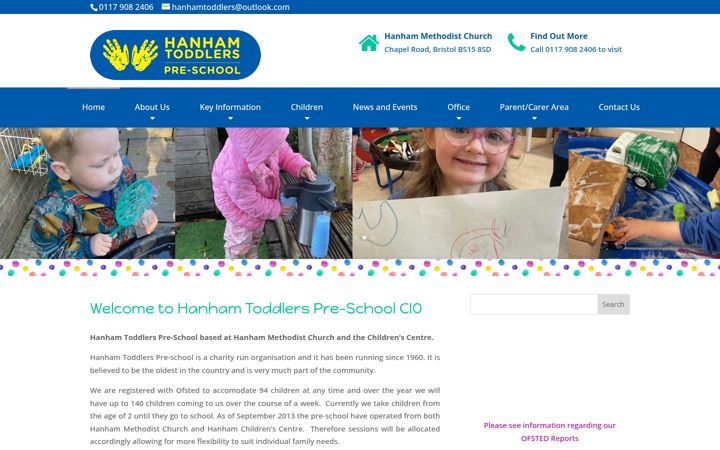 Screenshot of hanhamtoddlerspreschool.org.uk