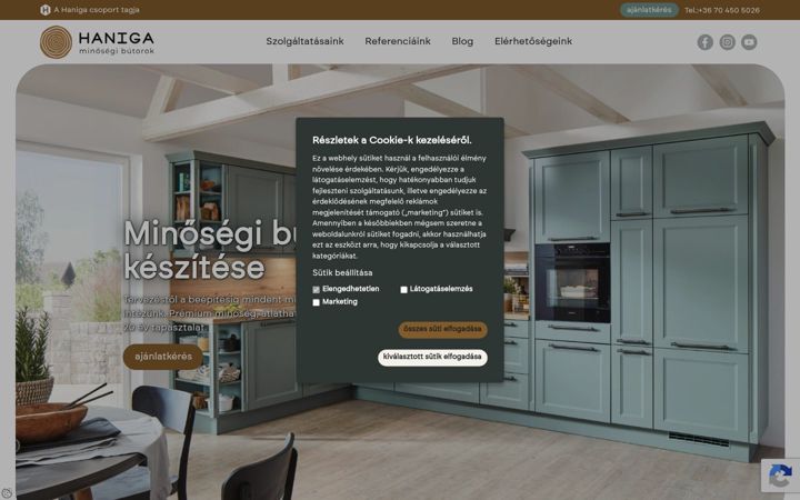Screenshot of hanigabutor.hu