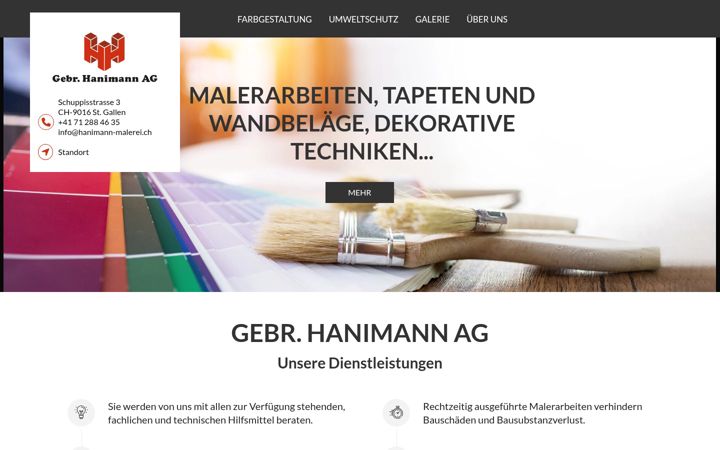 Screenshot of hanimann-malerei.ch