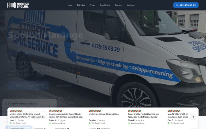 Screenshot of haningespolbil.se