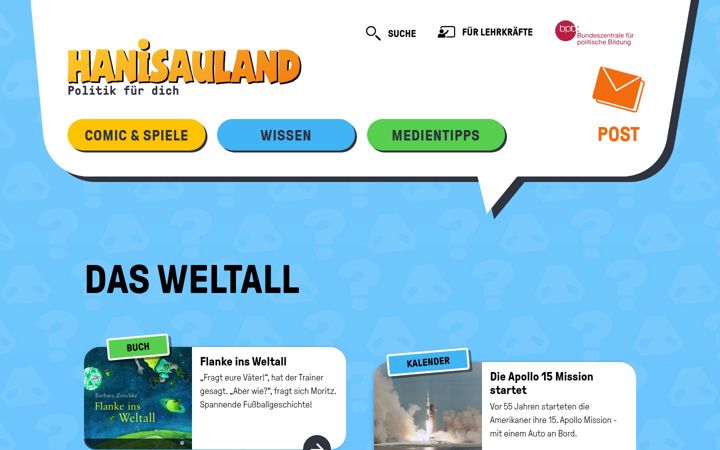 Screenshot of hanisauland.de