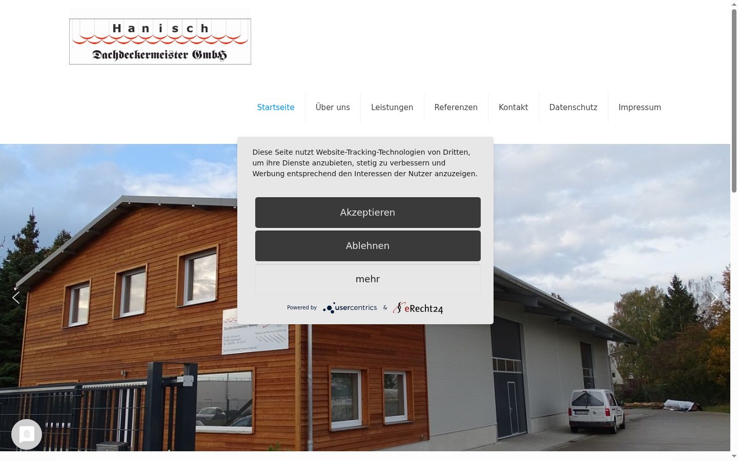 Screenshot of the consent banner shown before any interaction