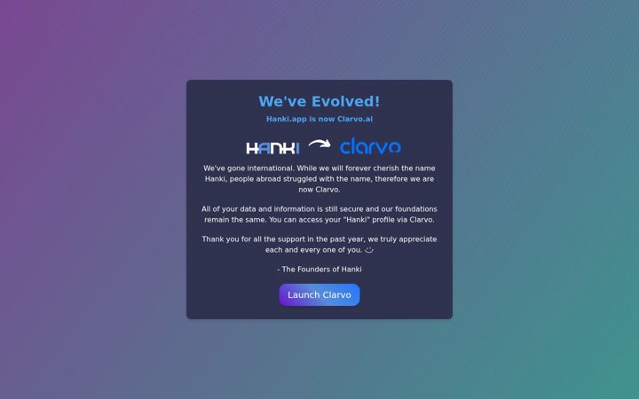 Screenshot of hanki.app