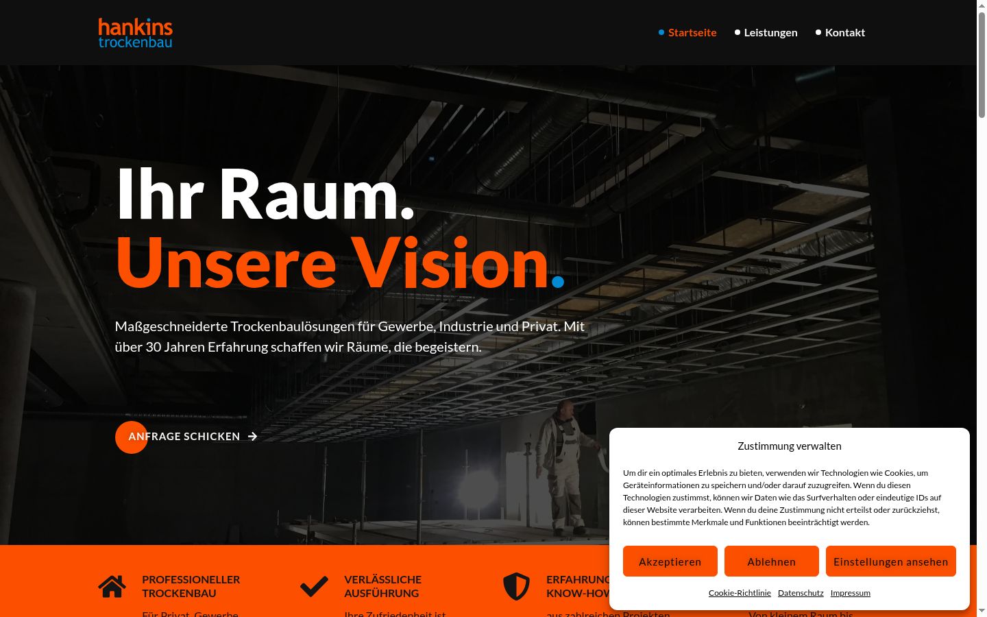 Screenshot of the consent banner shown before any interaction