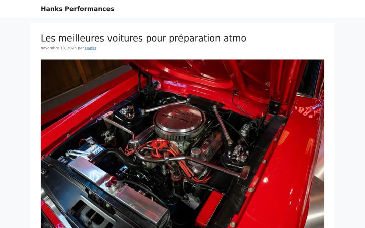 Screenshot of hanksperformance.com