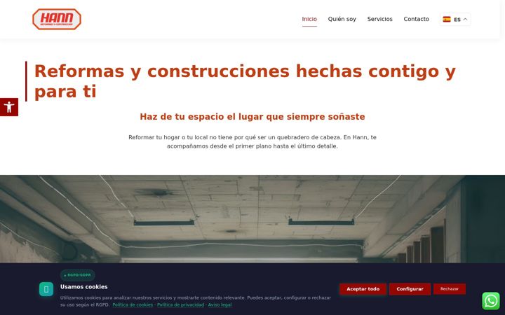 Screenshot of hann-construcciones.com