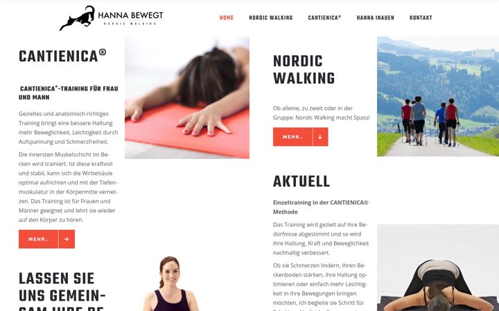 Screenshot von hanna-bewegt.ch