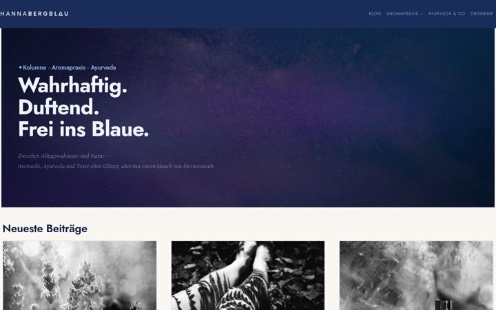 Screenshot of hannabergblau.de
