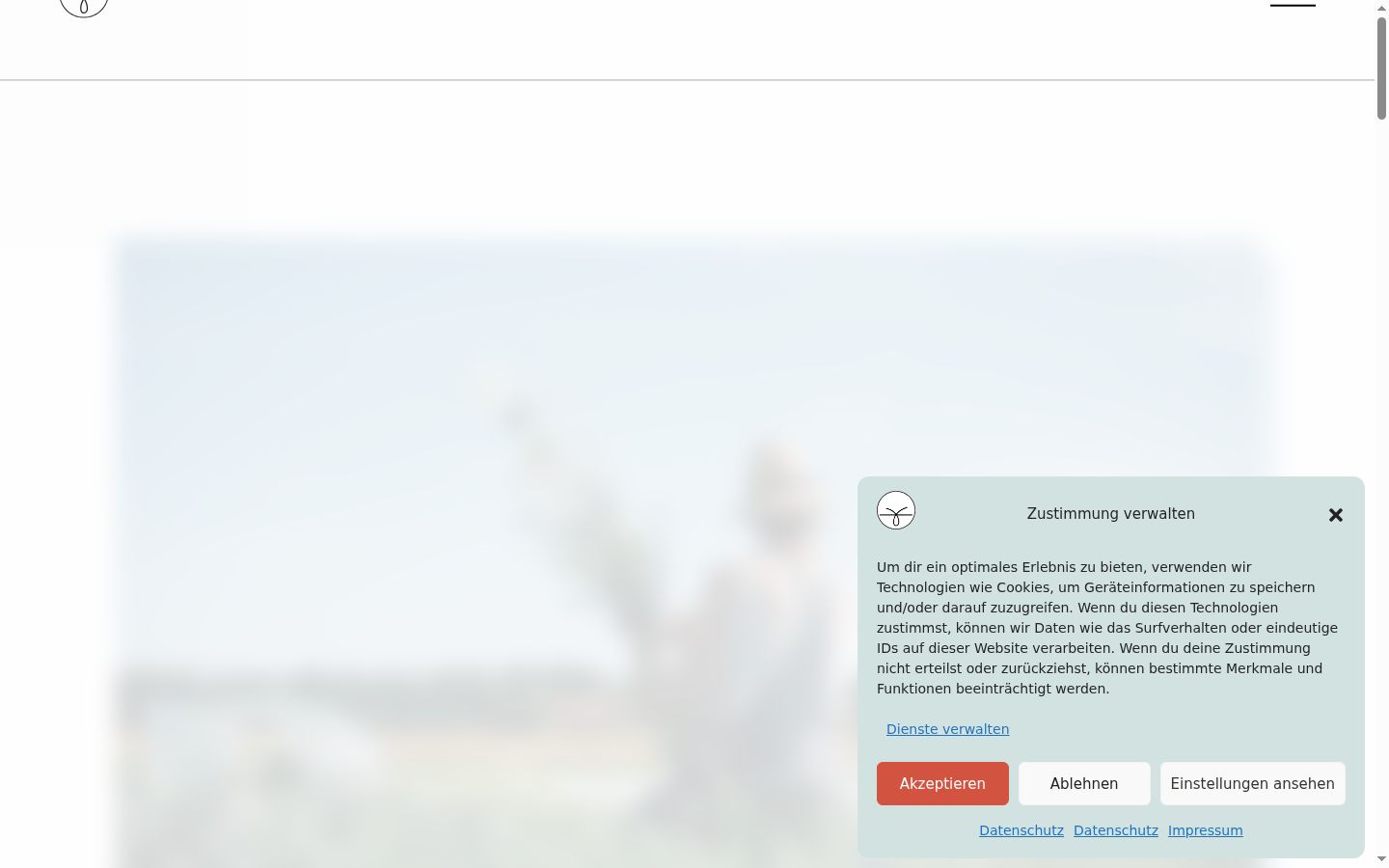 Screenshot des Einwilligungsbanners vor jeglicher Interaktion