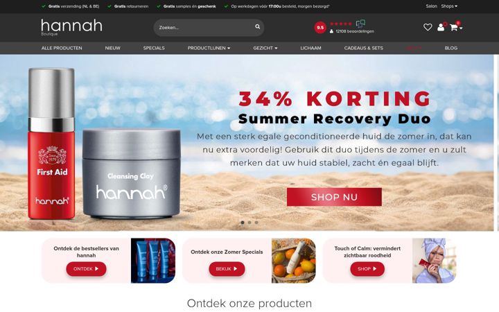 Screenshot of hannahboutique.nl