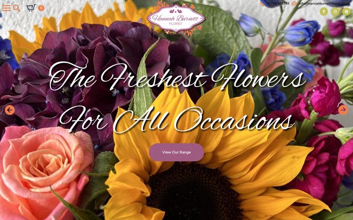 Screenshot of hannahburnettflorist.co.uk