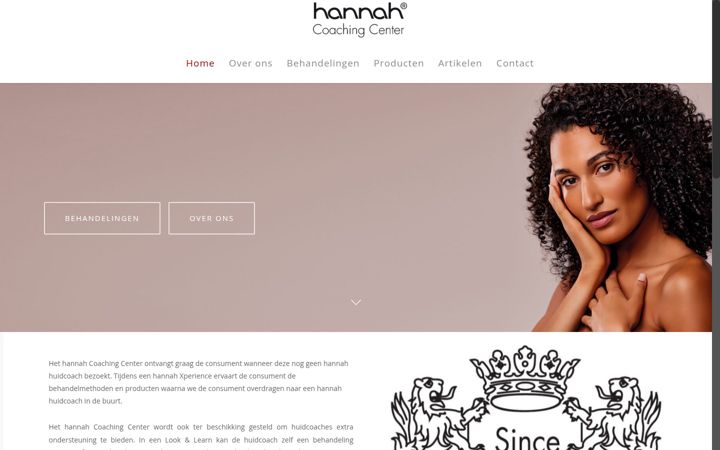Skærmbillede af hannahcoachingcenter.nl