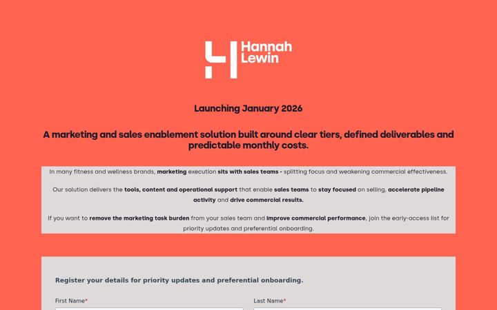 Screenshot of hannahlewin.co.uk